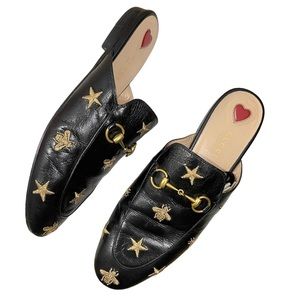 Gucci Princetown Horsebit Accent Loafers Mules